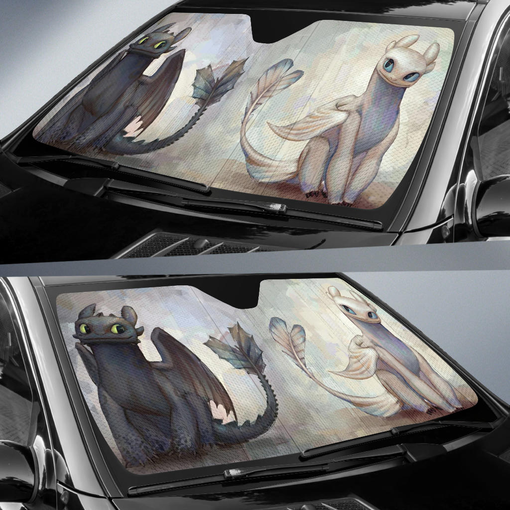 Night Fury And Light Fury Car Sun Shades Amazing Best Gift Ideas 2021