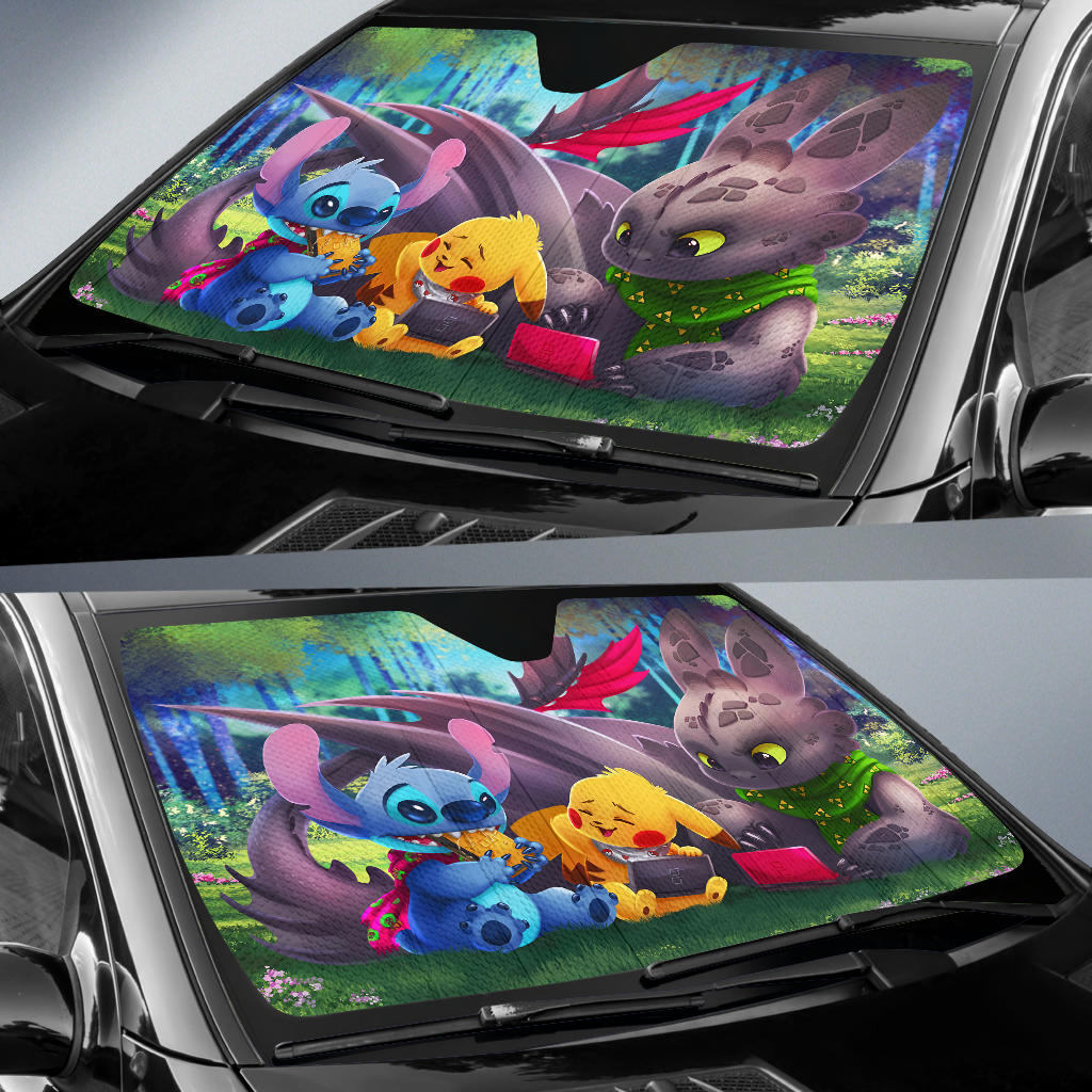 Pikachu Toothless Stitch Car Sun Shades Amazing Best Gift Ideas 2021