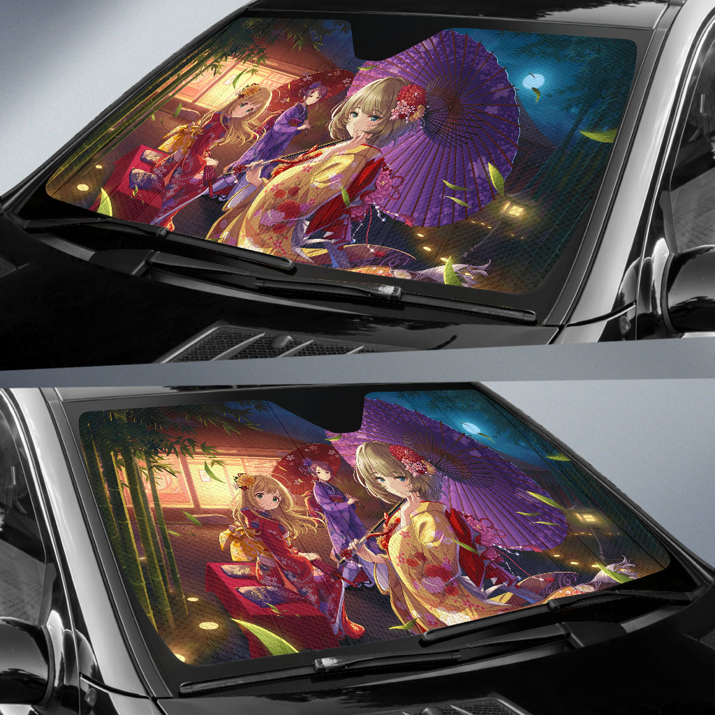 Anime Girl Art Car Sun Shades