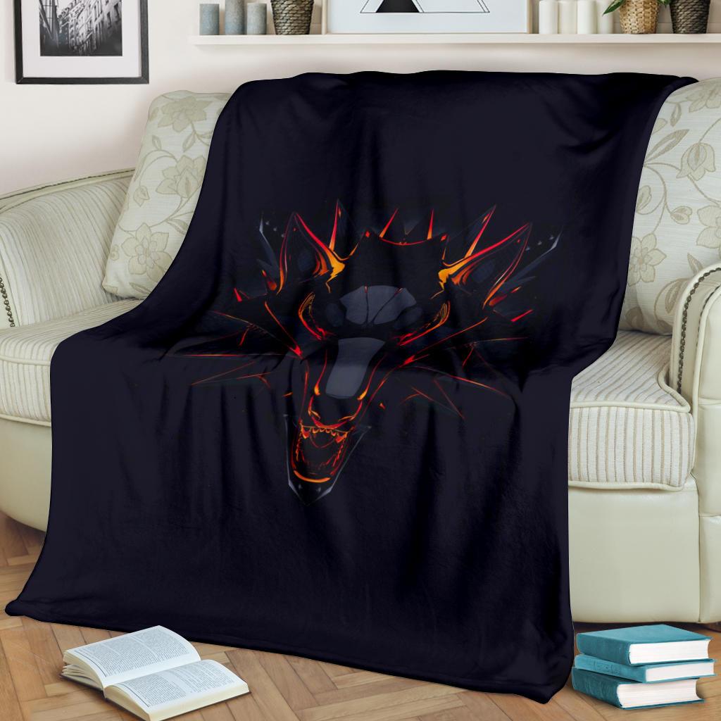 The Witcher Wolf Emblem Premium Blanket