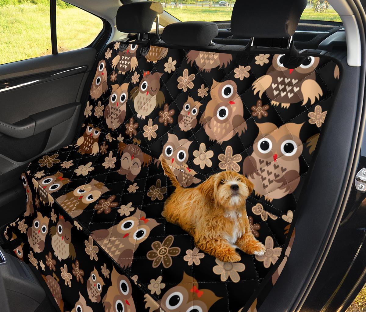 Owl Chibi Cute Car Dog Back Seat Cover