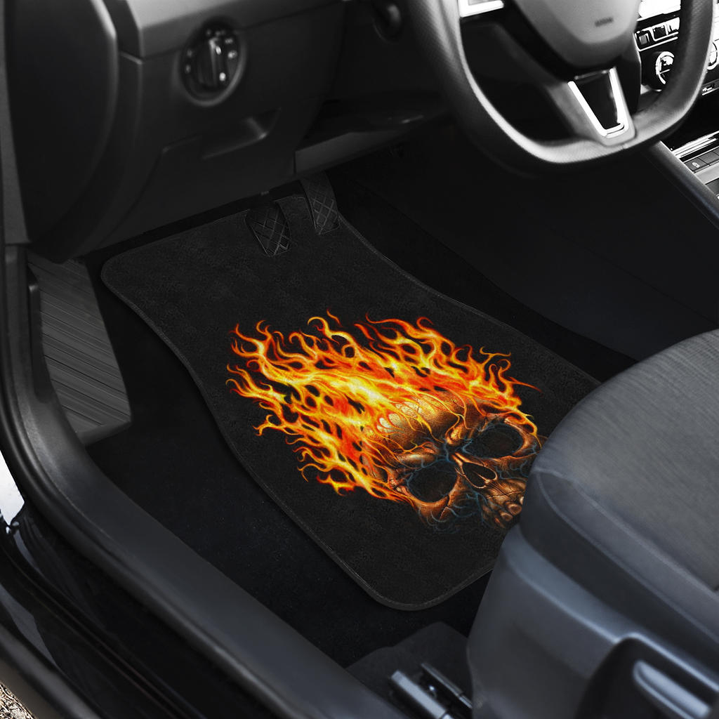 Skull Fire Car Mats