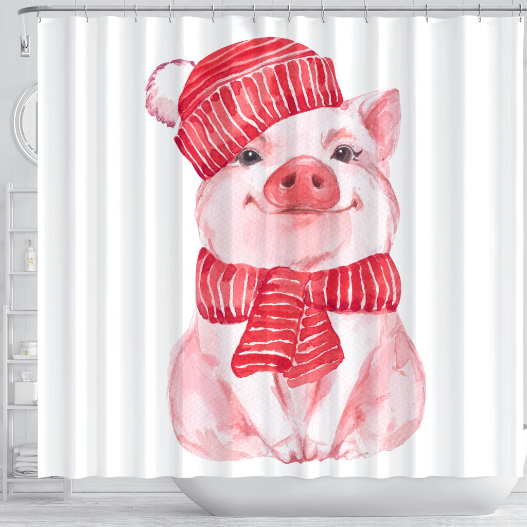 Cute Pig Shower Curtain