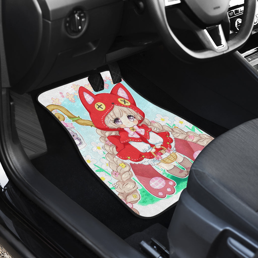 Chibi Red Riding Hood Front And Back Car Mats