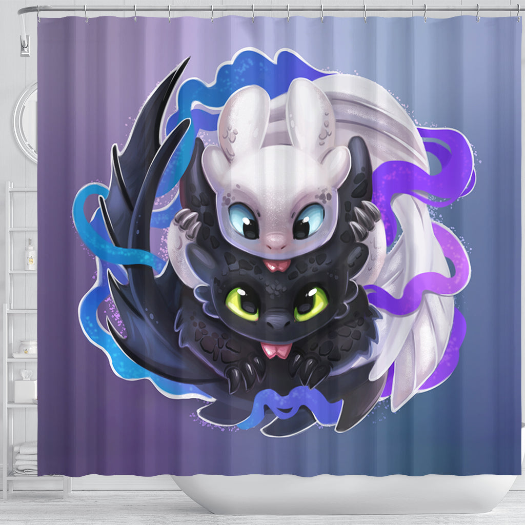 Toothless And The Light Fury Shower Curtain