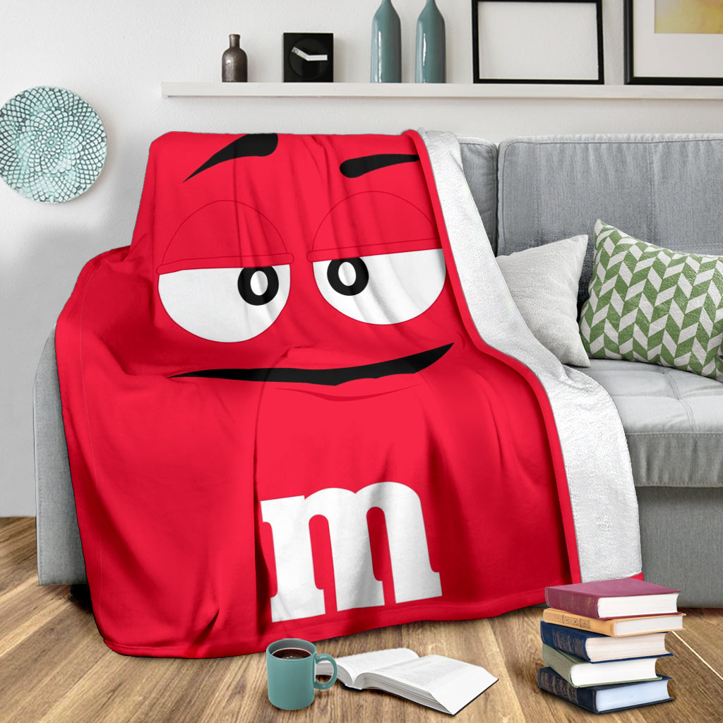 M&M Chocolate Red Premium Blanket