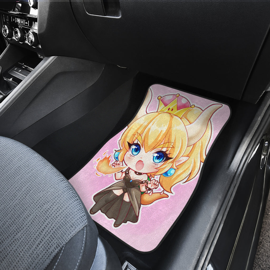 Bowsette Front And Back Car Mats