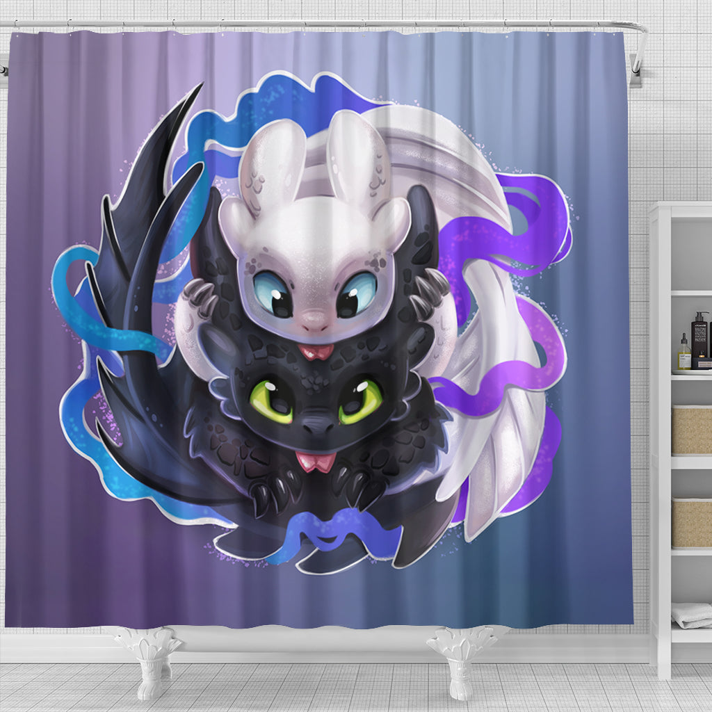 Toothless And The Light Fury Shower Curtain
