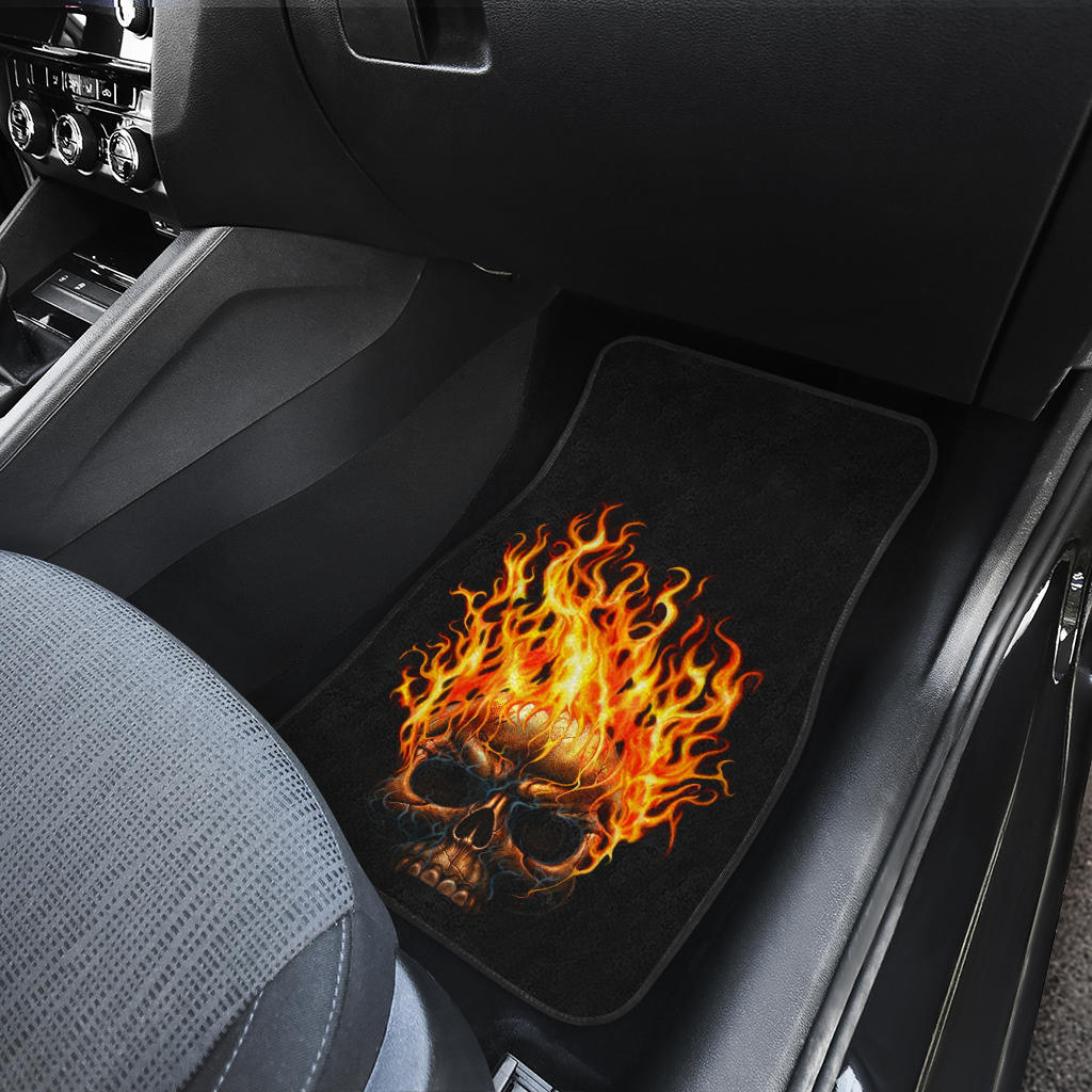 Skull Fire Car Mats