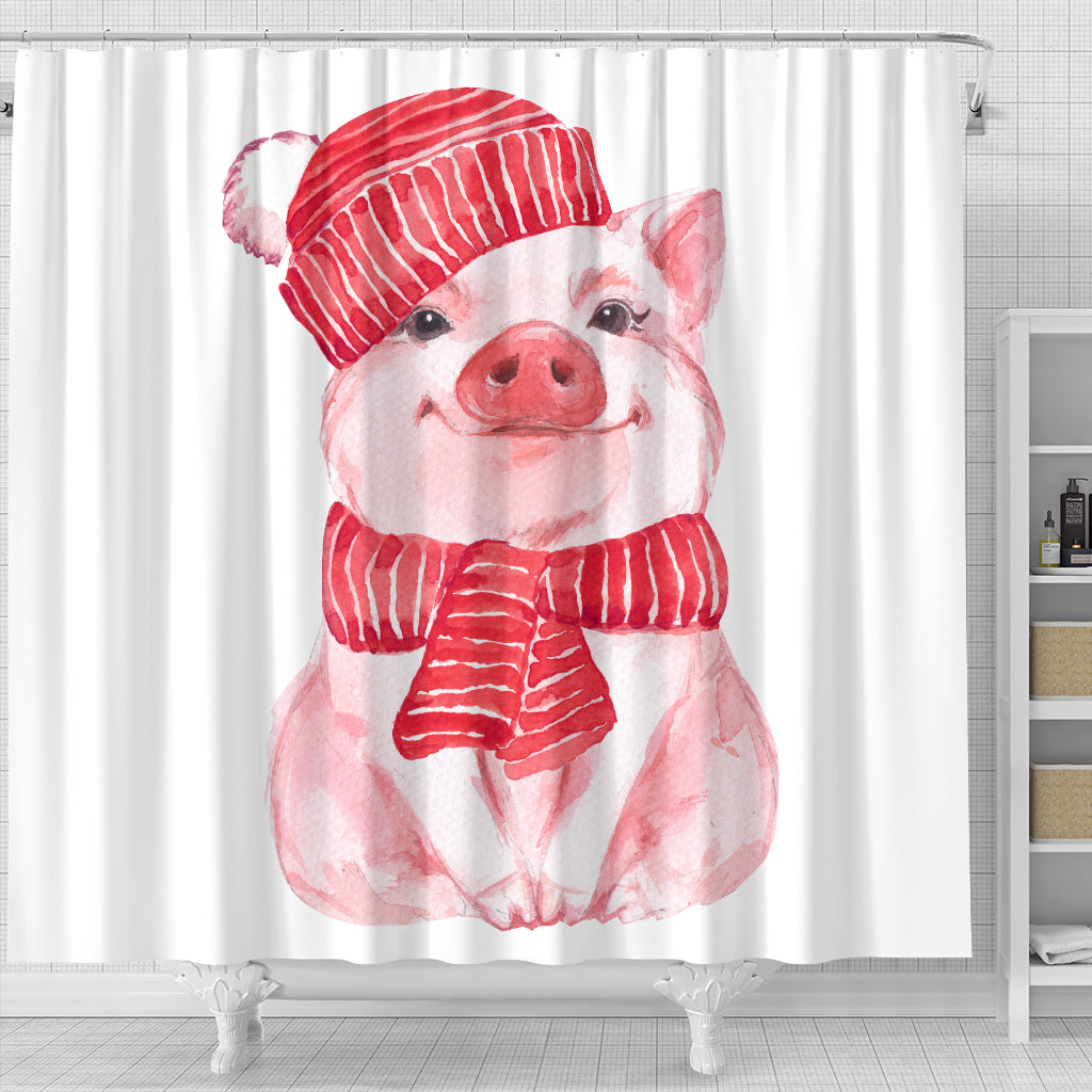 Cute Pig Shower Curtain