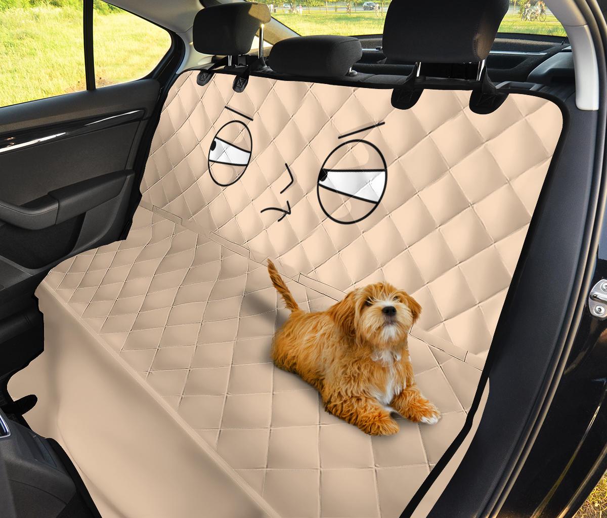 Funny Cartoon Face Car Dog Back Seat Cover