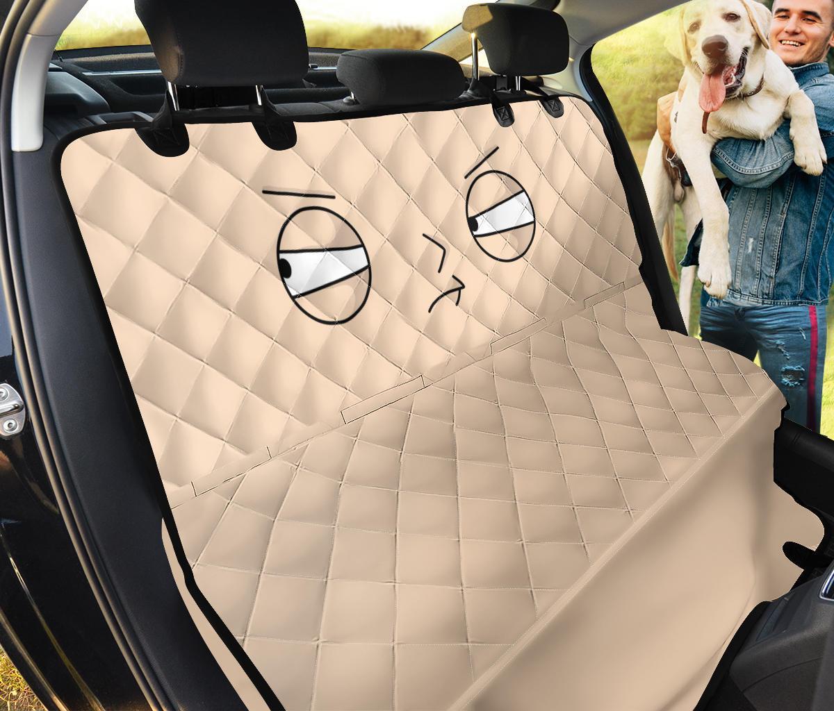 Funny Cartoon Face Car Dog Back Seat Cover