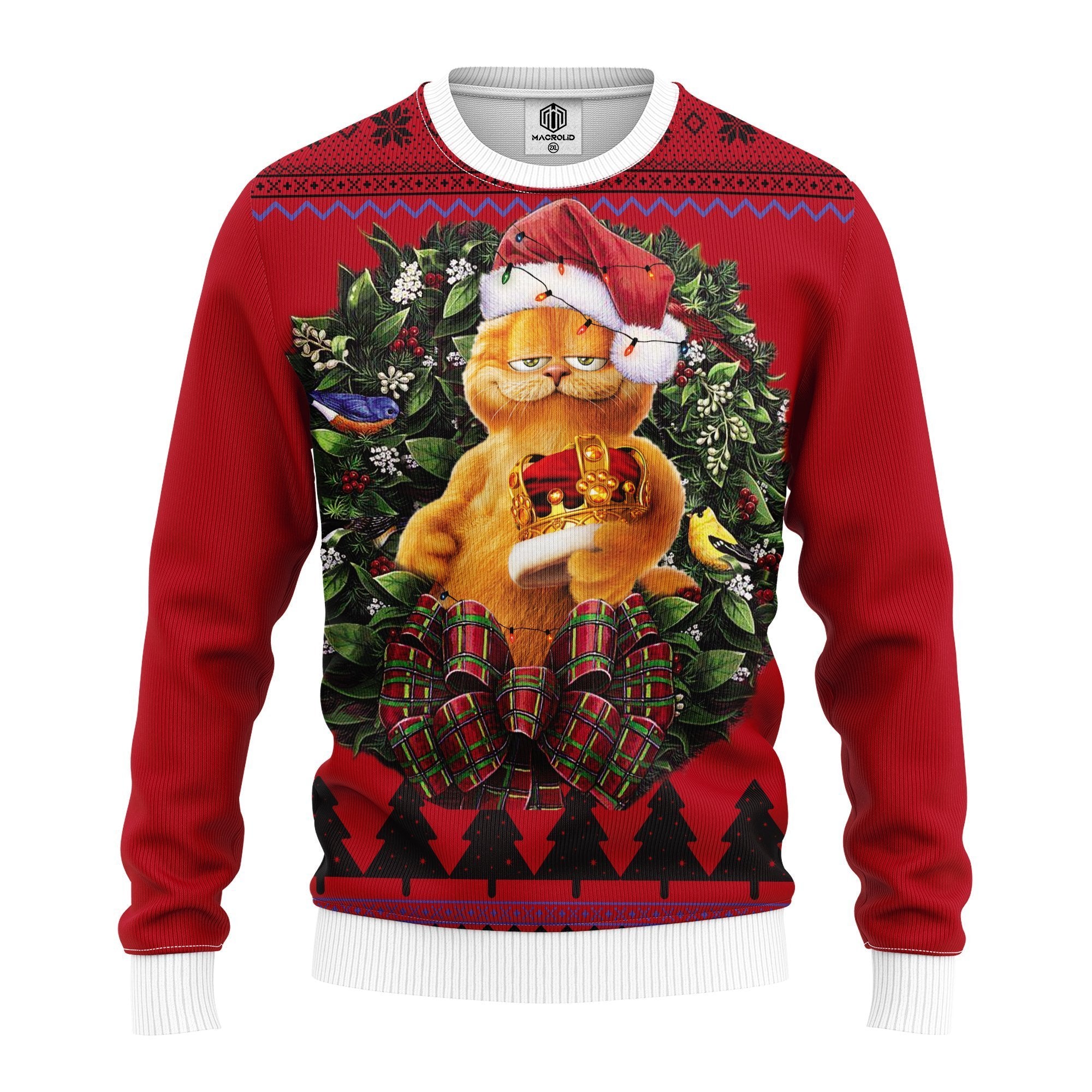 Funny Garfield King Noel Mc Ugly Christmas Sweater Thanksgiving Gift