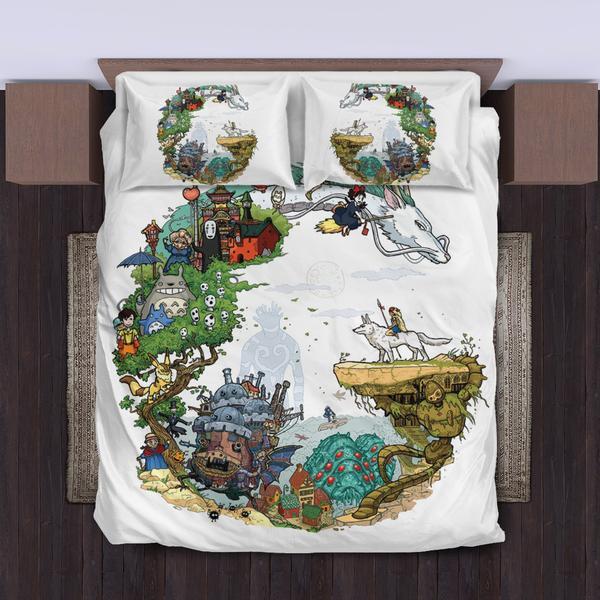 Ghibli Characters Bedding Set Duvet Cover And Pillowcase Set