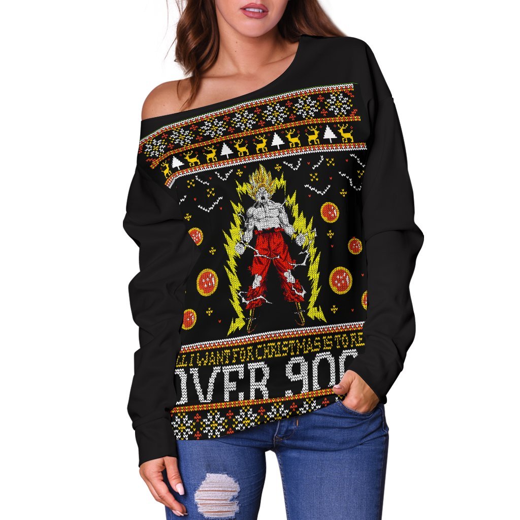 Goku Over 9000 Shoulder Sweater