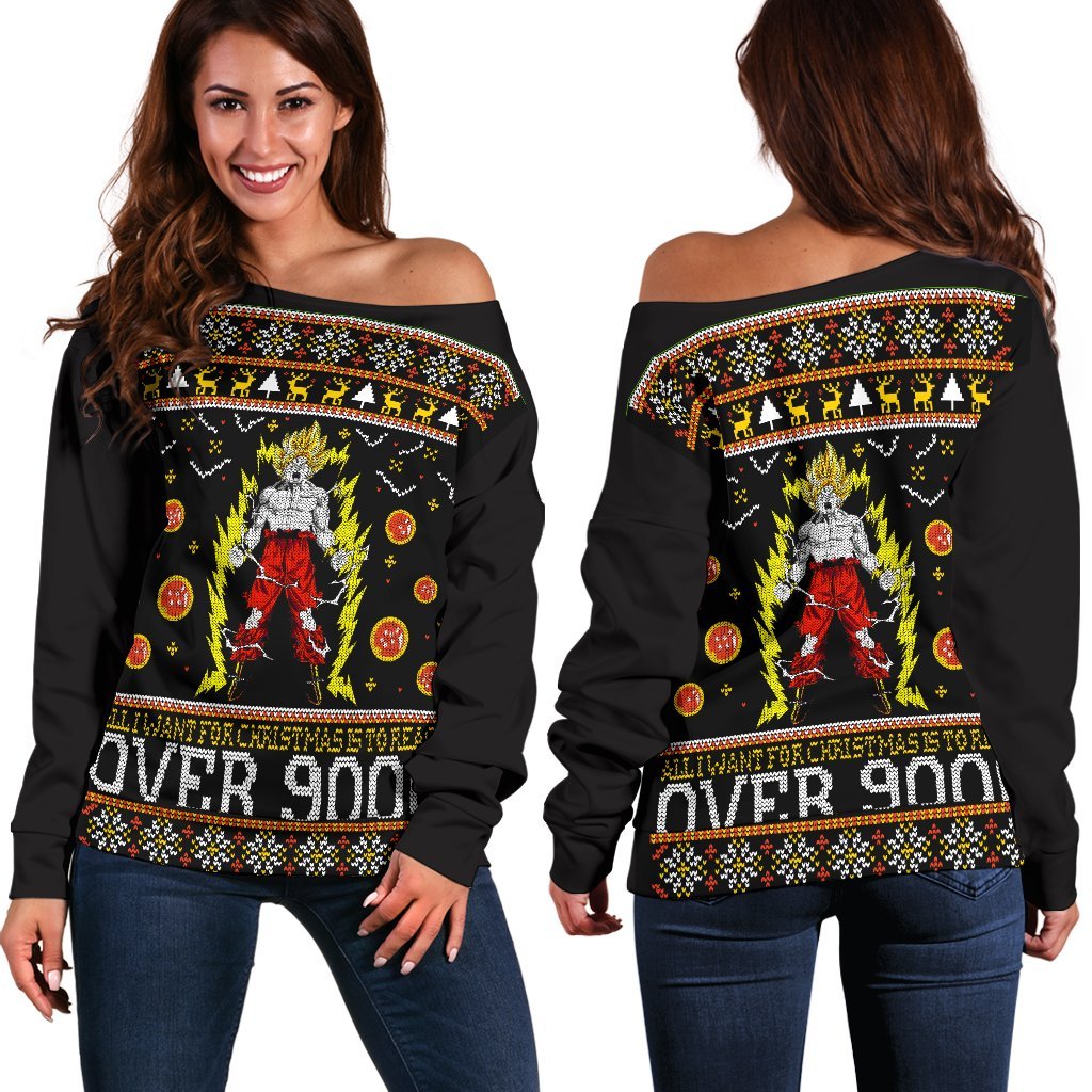 Goku Over 9000 Shoulder Sweater