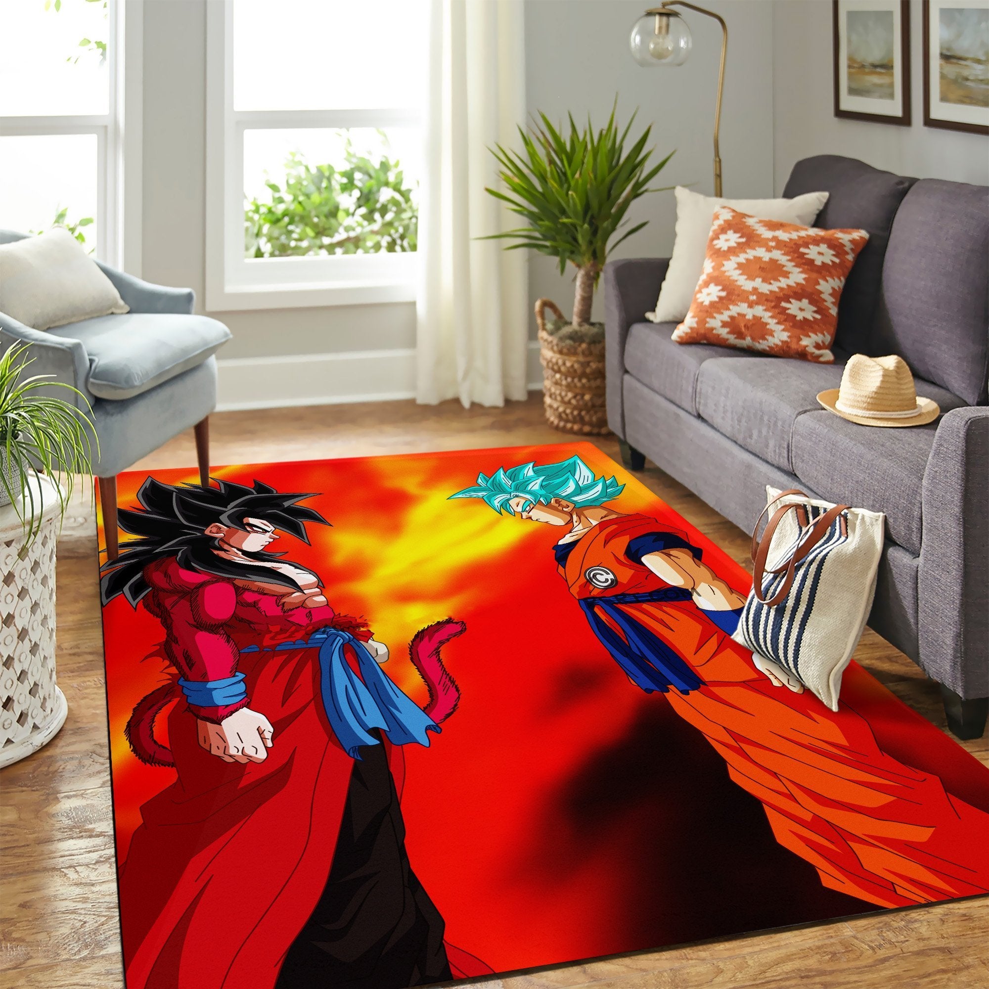 Goku Xeno Super Saiyan 4 Vs Goku Super Saiyan Blue Carpet Rug