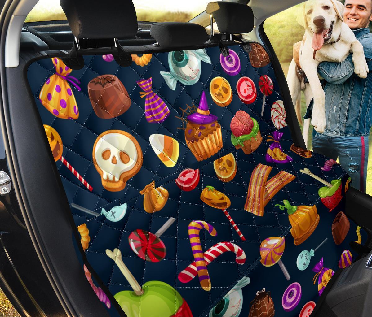 Halloween Candy Car Dog Back Seat Cover
