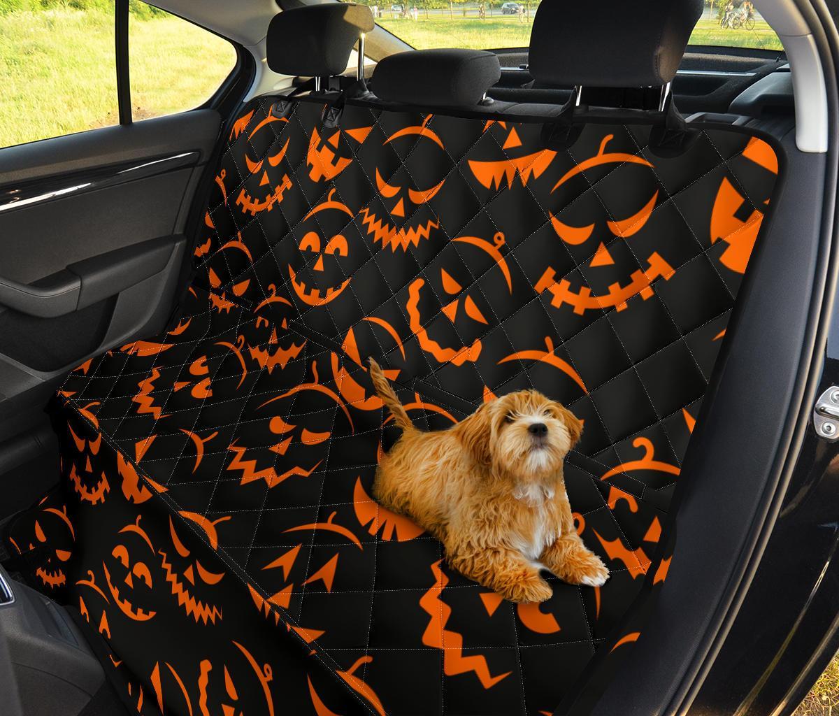 Halloween Face Car Dog Back Seat Cover