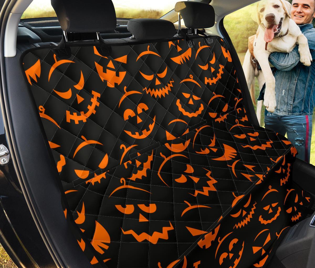 Halloween Face Car Dog Back Seat Cover