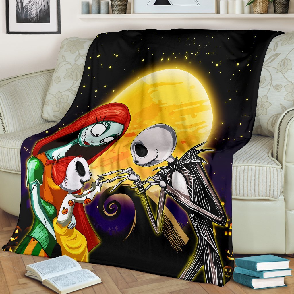 Jack Skellington And Sally Family Premium Blanket