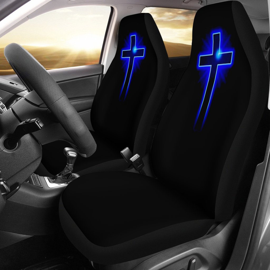 Jesus Blue Cross Seat Cover